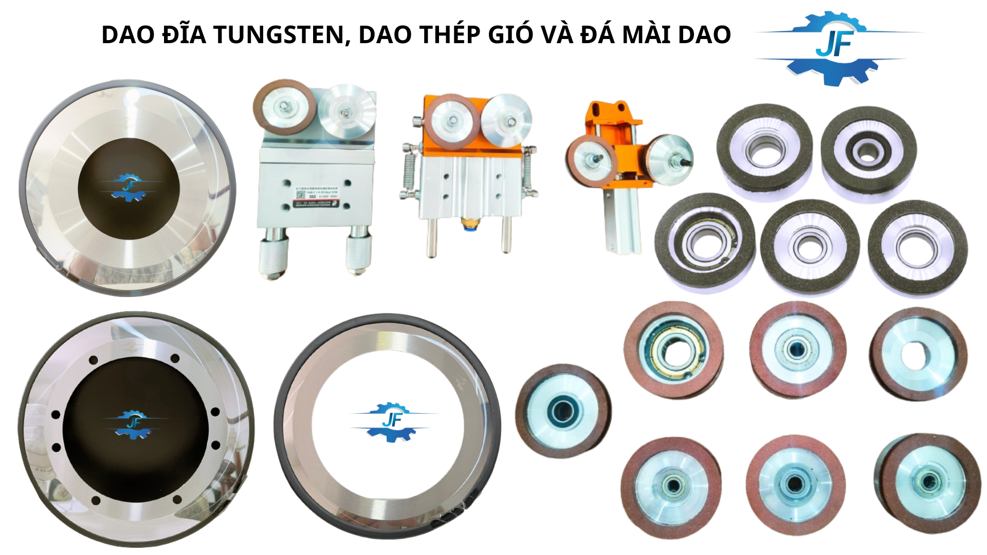 Cung caasps đao dĩa tungsten, dao thép hợp kim, dao thép gió, đá mài dao.